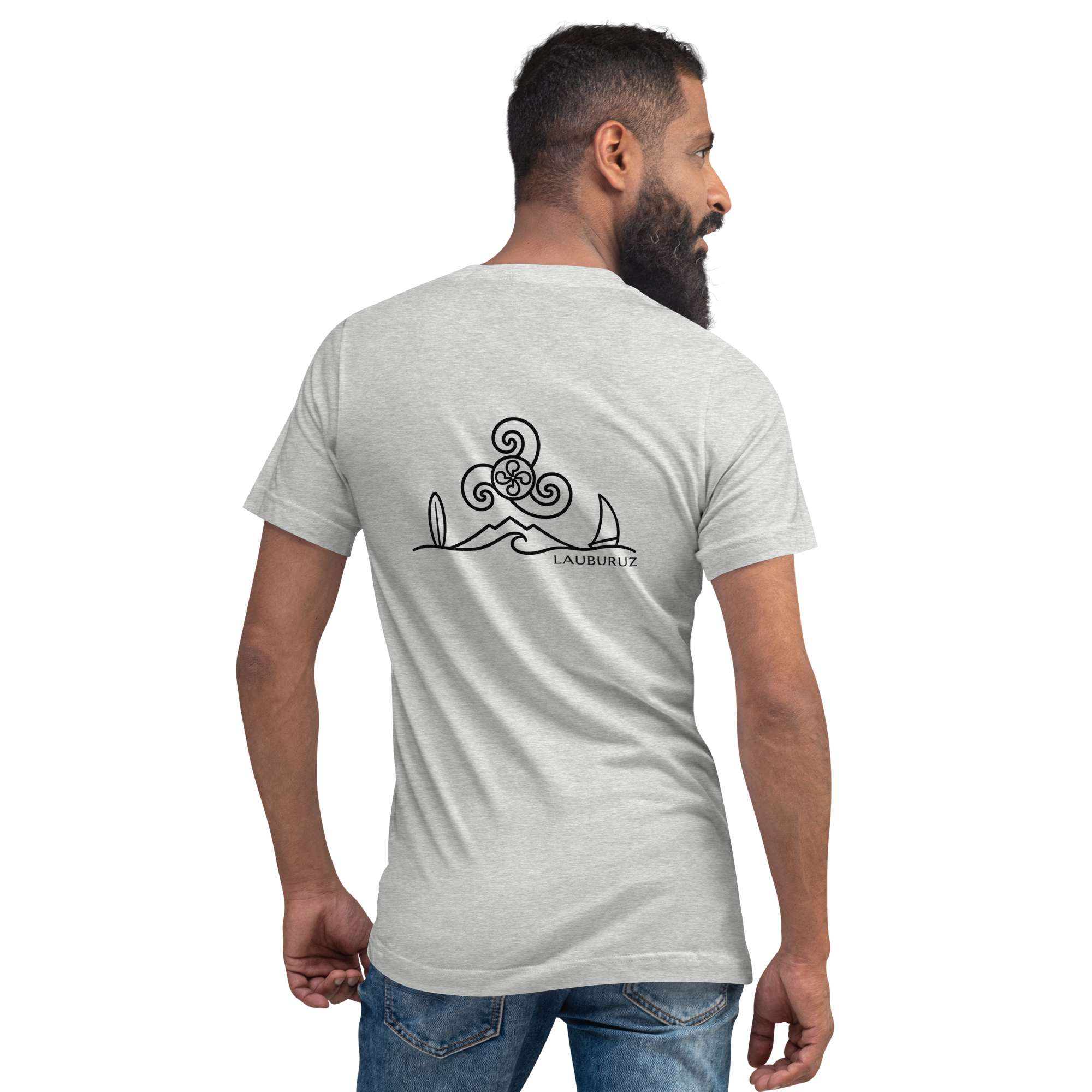 Breizh - T-shirt Col V - Logo Dos Noir