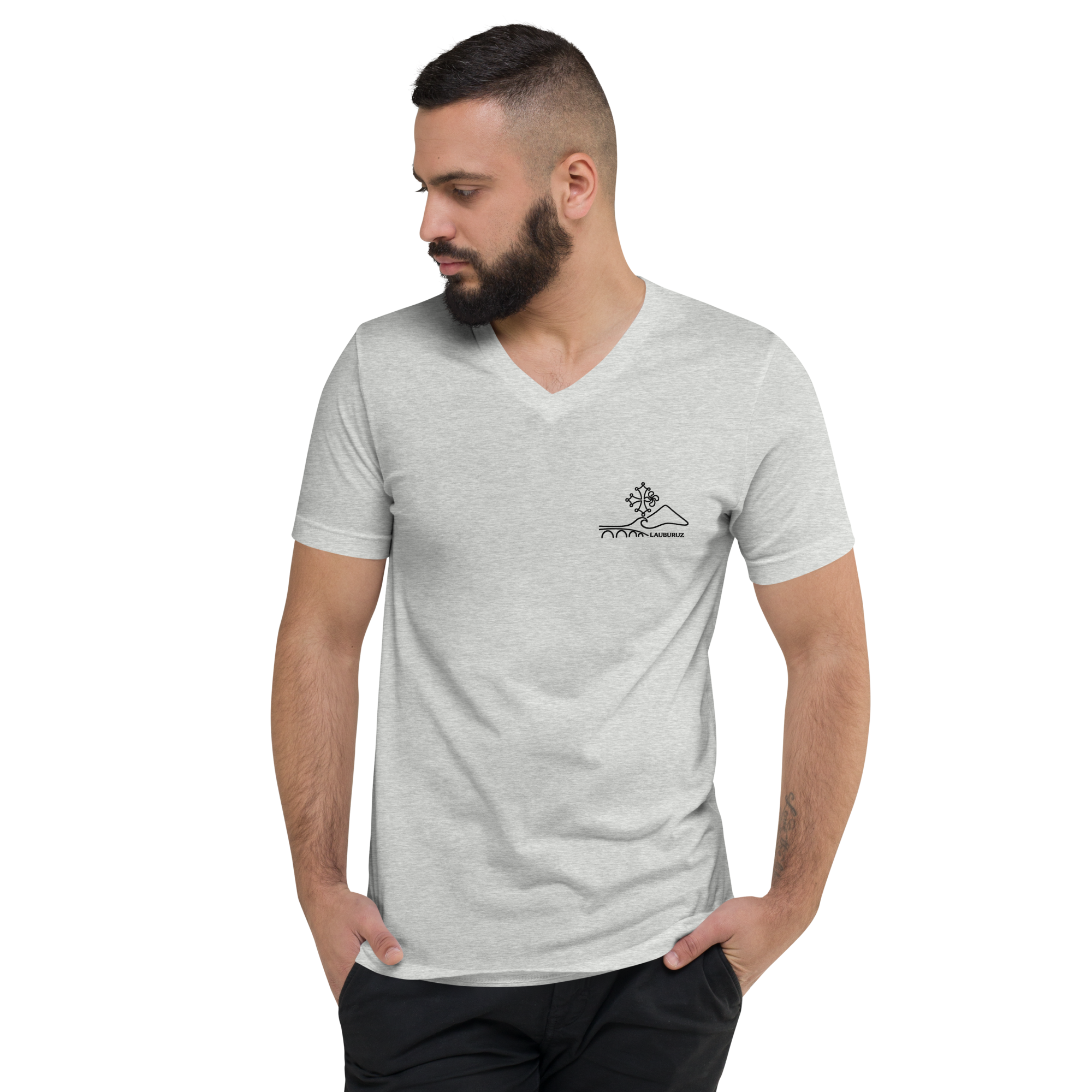 Occitan - T-shirt Col V - Logo Devant Noir – Image 10