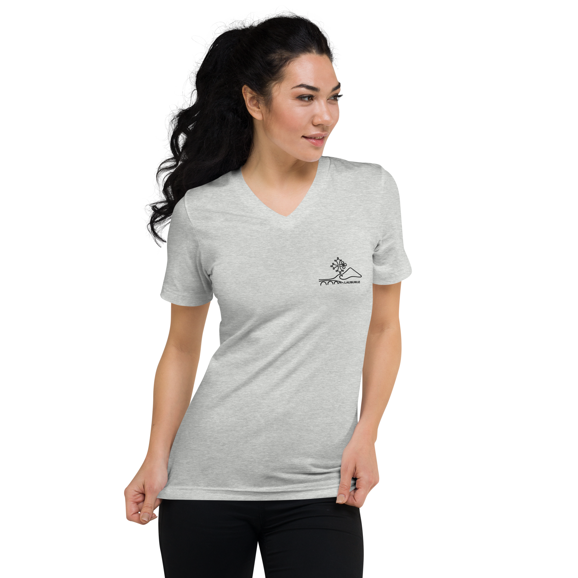 Occitan - T-shirt Col V - Logo Devant Noir