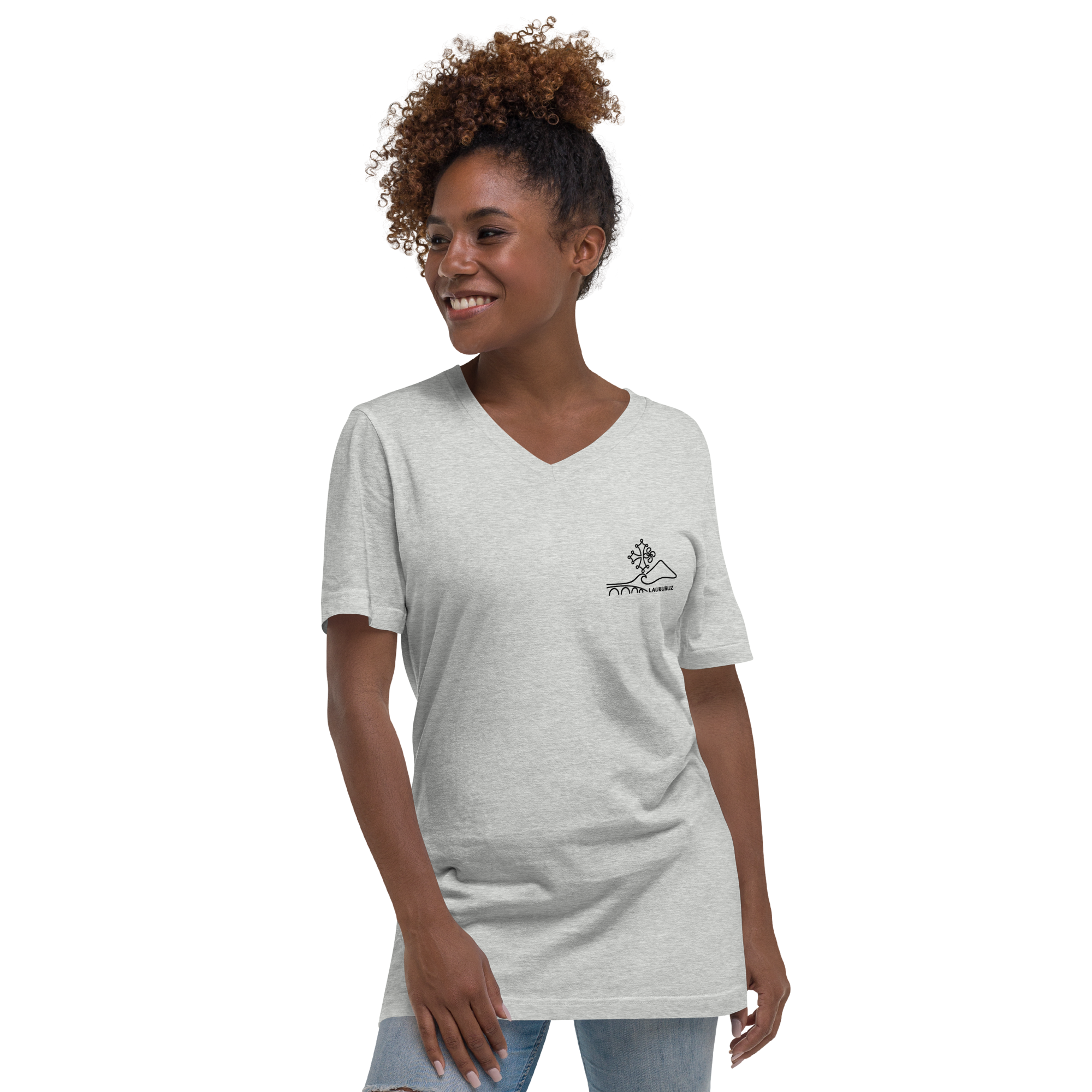 Occitan - T-shirt Col V - Logo Devant Noir – Image 4