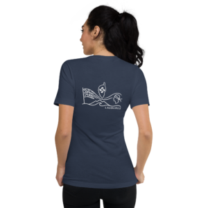 Corsica - T-shirt Col V - Logo Dos Blanc