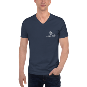 Occitan - T-shirt Col V - Logo Devant Blanc