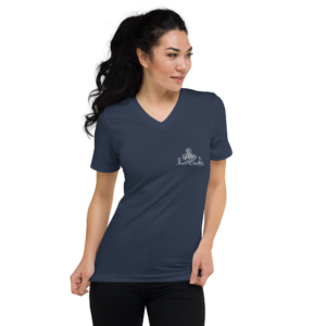 Breizh - T-shirt Col V - Logo Devant Blanc