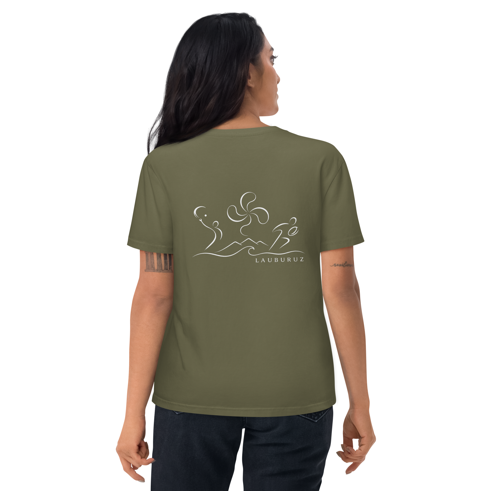 Kirolak - T-shirt unisexe en coton bio - Logo Dos Blanc – Image 4